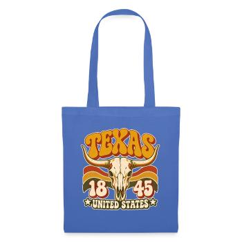 Texas Schädel Retro 1845 Motiv - Stoffbeutel - Hellblau - Vorne
