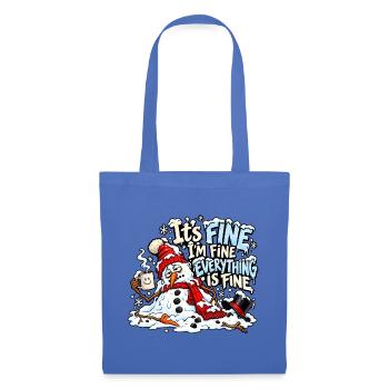 Es ist in Ordnung, ich bin in Ordnung, Schneemann - Stoffbeutel - Hellblau - Vorne