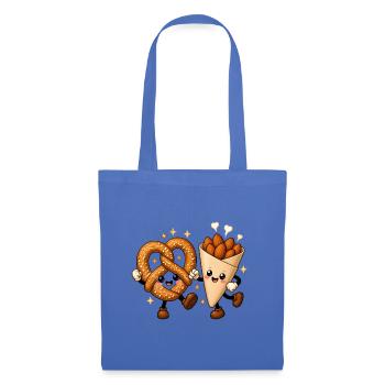 Brezel Gebrannte Mandeln Kawaii Tanz T-Shirt - Stoffbeutel - Hellblau - Vorne