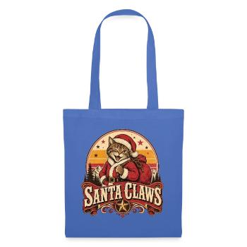 Katze Santa Claws Vintage Weihnachten - Stoffbeutel - Hellblau - Vorne