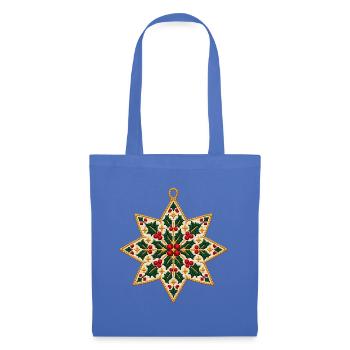 Weihnachtsstern Stickerei Ornament - Stoffbeutel - Hellblau - Vorne
