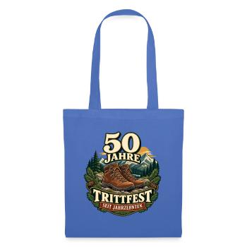 50 Jahre Trittfest Wandern - Stoffbeutel - Hellblau - Vorne