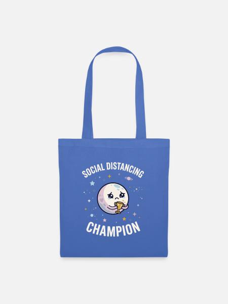 Social Distancing Champion Mond - Stoffbeutel - Hellblau