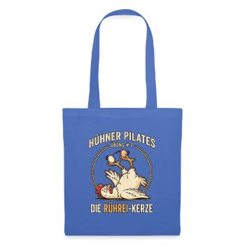 Hühner Pilates Rührei Kerze - Stoffbeutel - Hellblau - Vorne
