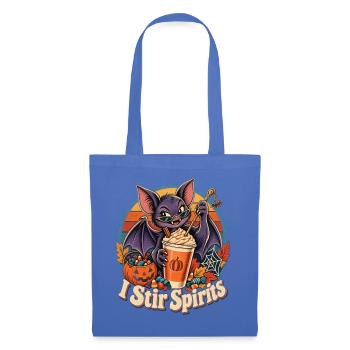 Halloween-Fledermaus-Barkeeper I Stir Spirits - Stoffbeutel - Hellblau - Vorne