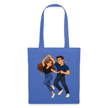 Swinging-Dance-Paar-Illustration - Stoffbeutel - Hellblau - Vorne