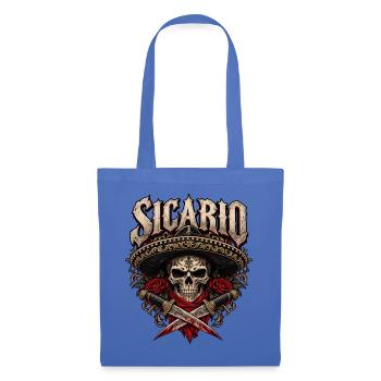 Sicario Totenkopf mit Sombrero - Stoffbeutel - Hellblau - Vorne
