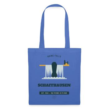 Schaffhauser Rheinfall Retro-Reiseemblem - Stoffbeutel - Hellblau - Vorne