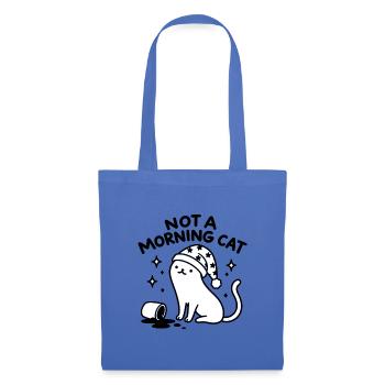 Not a Morning Cat – Lustige Morgenmuffel Katze - Stoffbeutel - Hellblau - Vorne