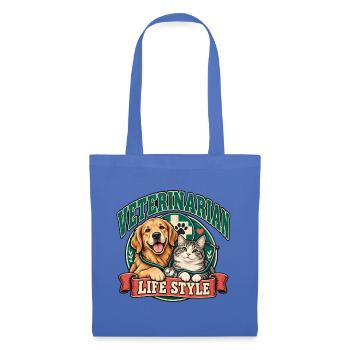 Tierarzt-Lebensstil-Hund-Katzen-Duo - Stoffbeutel - Hellblau - Vorne