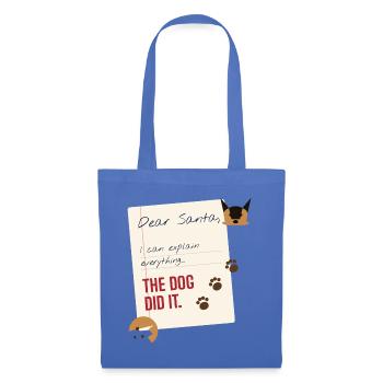 Lieber Weihnachtsmann, der Hund hat es geschafft, lustiger Weihnachtspullover - Stoffbeutel - Hellblau - Vorne