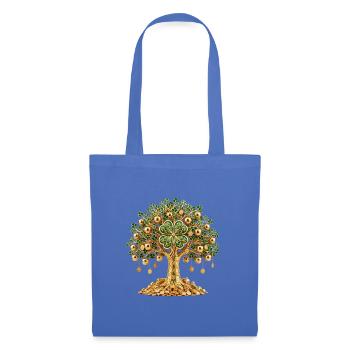 Goldener Kleeblattbaum - Stoffbeutel - Hellblau - Vorne
