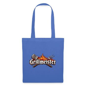 Grillmeister Flammen-Emblem - Stoffbeutel - Hellblau - Vorne