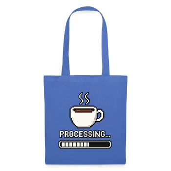 Kaffee Processing – Pixel Art Gamer Kaffee Humor - Stoffbeutel - Hellblau - Vorne