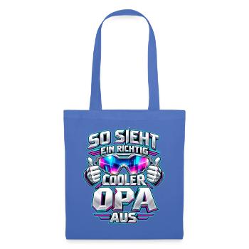 Cooler Opa mit futuristischer Brille - Stoffbeutel - Hellblau - Vorne