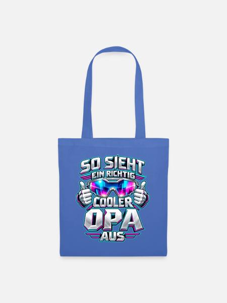 Cooler Opa mit futuristischer Brille - Stoffbeutel - Hellblau