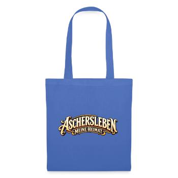 Aschersleben – Meine Heimat Retro Schriftzug - Stoffbeutel - Hellblau - Vorne