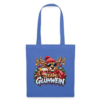 Team Glühwein Rentier mit Becher - Stoffbeutel - Hellblau - Vorne