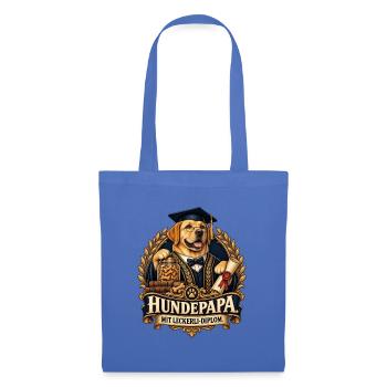 Hundepapa mit Leckerli-Diplom - Stoffbeutel - Hellblau - Vorne