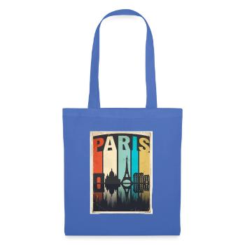 Vintage-Pariser Reiseplakat Skyline France Tee - Stoffbeutel - Hellblau - Vorne