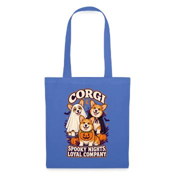 Spooky Nights Loyale Gesellschaft – Corgi Halloween Hund - Stoffbeutel - Hellblau - Vorne