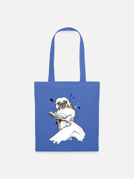 Lemur auf Ast - Stoffbeutel - Hellblau