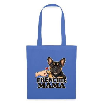 FRENCHIE MAMA – Französische Bulldogge - Stoffbeutel - Hellblau - Vorne