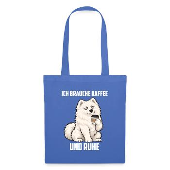 Ich Brauche Kaffee und Ruhe Samojede Samojeden - Stoffbeutel - Hellblau - Vorne