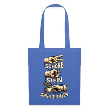 Schere Stein Doppelter Espresso - Stoffbeutel - Hellblau - Vorne