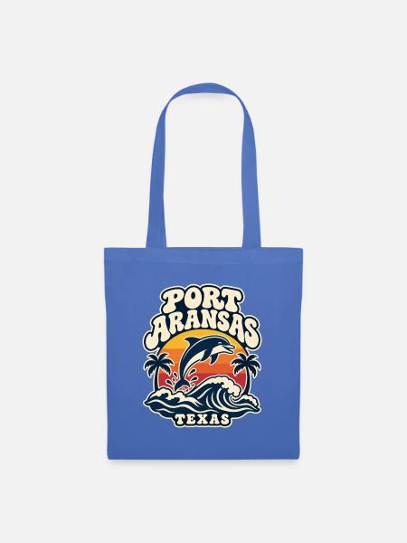 Port Aransas Delfin Retro - Stoffbeutel - Hellblau