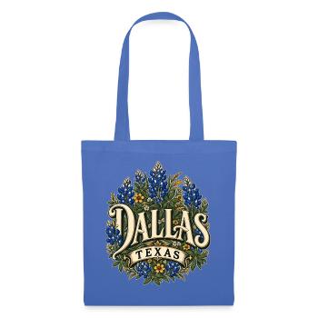 Dallas Texas Blumenbouquet Design - Stoffbeutel - Hellblau - Vorne