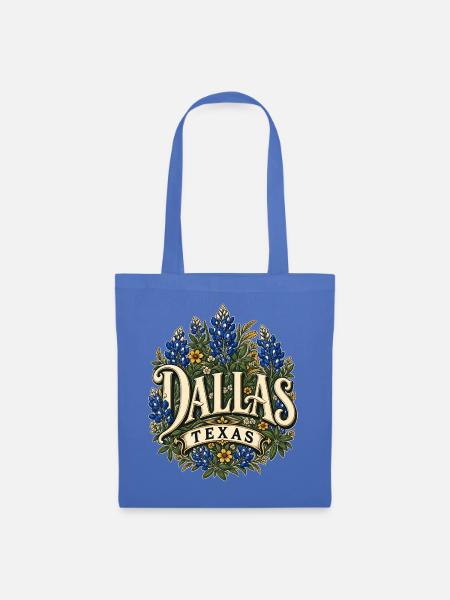 Dallas Texas Blumenbouquet Design - Stoffbeutel - Hellblau