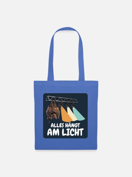 Alles hängt am Licht – Lichttechniker - Stoffbeutel - Hellblau