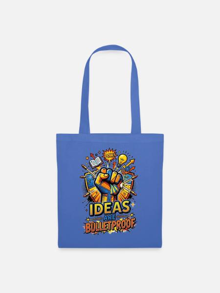 Ideas_are_Bulletproof_-_Pop_Art - Stoffbeutel - Hellblau