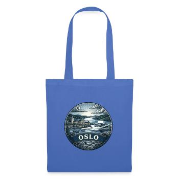 Oslo Norwegen Reiseabzeichen Akershus Fjord Souvenir - Stoffbeutel - Hellblau - Vorne