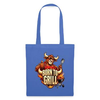 Born to Grill – Cooler Stier am Grill - Stoffbeutel - Hellblau - Vorne