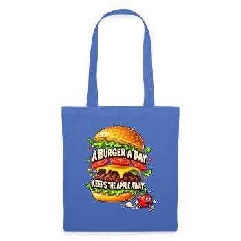 A Burger a Day Keeps the Apple Away – Burgerhumor - Stoffbeutel - Hellblau - Vorne