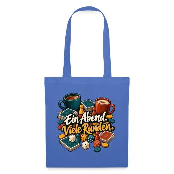Spieleabend mit Würfeln & Ein Abend Viele Runden - Stoffbeutel - Hellblau - Vorne