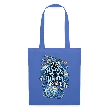  Ich stricke mir den Winter schön - Strick Shirt - Stoffbeutel - Hellblau - Vorne