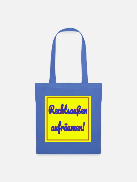 Rechtsaußen aufräumen! - Stoffbeutel - Hellblau