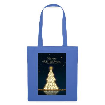 Goldener Weihnachtsbaum, isoliert am Sternenhimmel - Stoffbeutel - Hellblau - Vorne