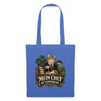 Mein Chef hat Schnurrhaare - Stoffbeutel - Hellblau - Vorne