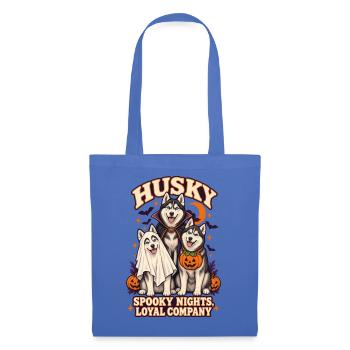 Spooky Nights Loyale Gesellschaft – Husky Halloween-Hund - Stoffbeutel - Hellblau - Vorne