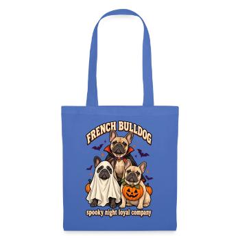 Spooky Night Loyal Company – Französischer Bulldoggenhund - Stoffbeutel - Hellblau - Vorne