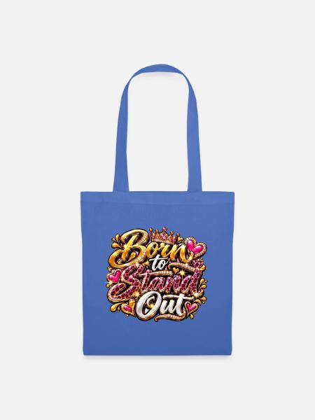 Born to Stand Out Glitzer-Statement - Stoffbeutel - Hellblau