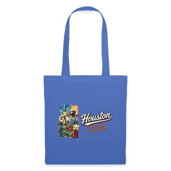 Houston Retro Vintage Space City Skyline Design - Stoffbeutel - Hellblau - Vorne