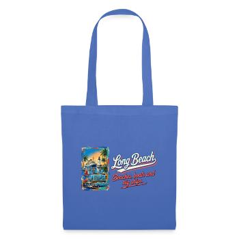 Long Beach Retro Vintage Ship Lighthouse Design - Stoffbeutel - Hellblau - Vorne