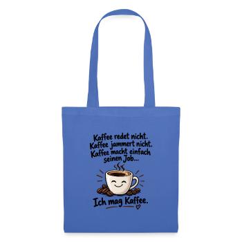 Kaffee Kuscheltasse Lächeln - Stoffbeutel - Hellblau - Vorne