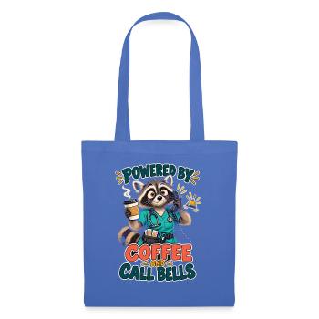 Powered by Coffee and Call Bells Waschbär - Stoffbeutel - Hellblau - Vorne