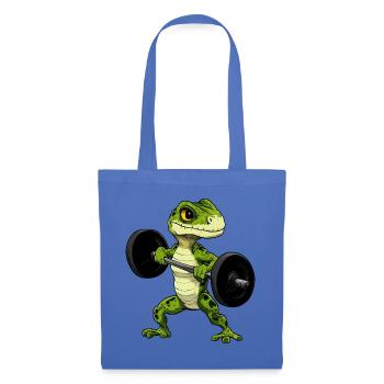 Eidechsen Fitness / Trainer Eidechse - Stoffbeutel - Hellblau - Vorne
